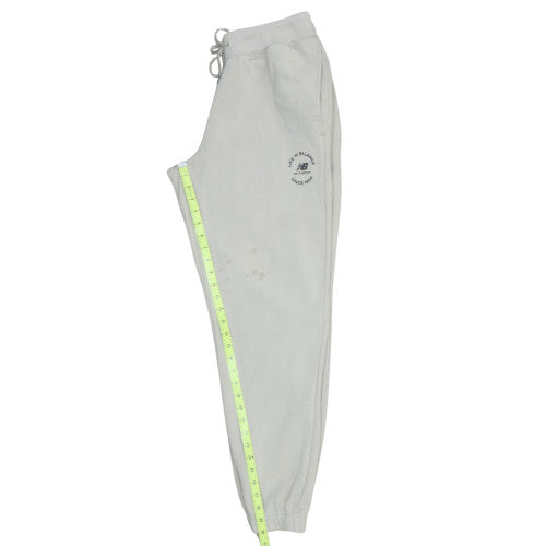 New Balance Men Grey Jogger Sweatpants M Regular Fit Fleece Trousers