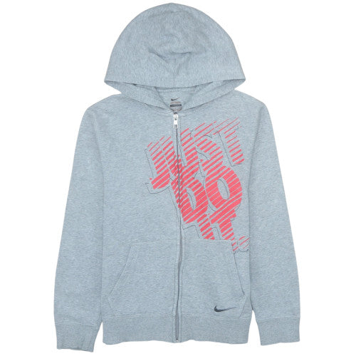 Nike Teens Grey Full Zip Hoodie L Sports Logo Fleece