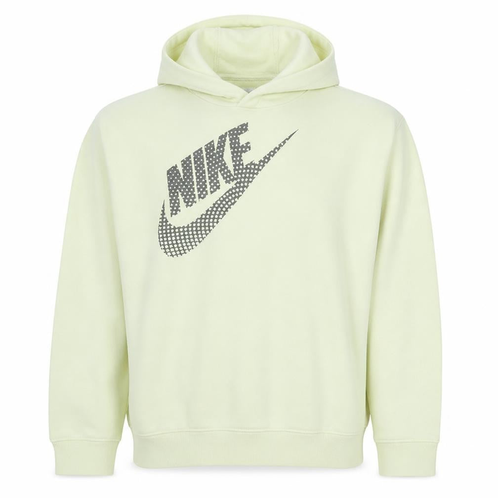 Front view of Nike Men's Beige XL Pullover Hoodie with Graphic Logo