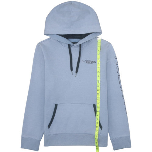 Hollister Men's Blue Pullover Hoodie M Logo Graphic Casual Fleece