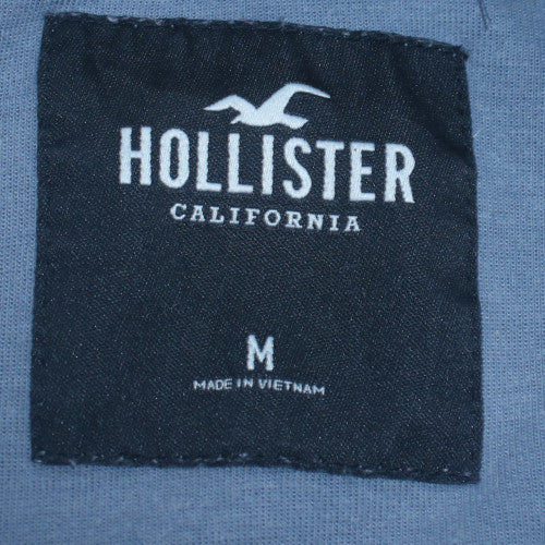 Hollister Men's Blue Pullover Hoodie M Logo Graphic Casual Fleece