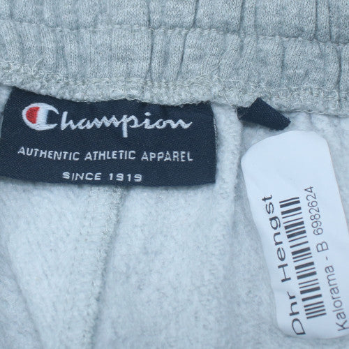 Champion Men Grey Fleece Sweatpants M Regular Fit Elastic Waist