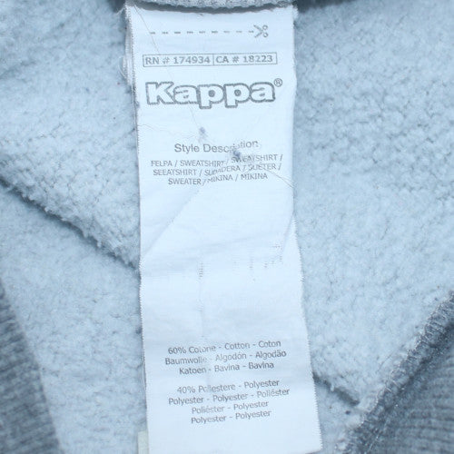 Kappa Boys Grey & Black Hooded Pullover Hoodie 14 Years Regular Fit