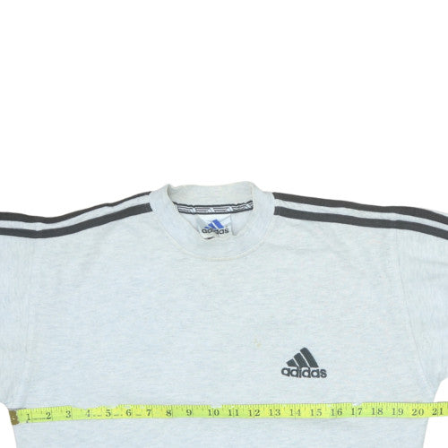 Adidas Mens Grey Sweatshirt Crew Neck Long Sleeve Classic Logo Pullover