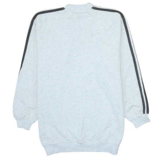 Adidas Mens Grey Sweatshirt Crew Neck Long Sleeve Classic Logo Pullover