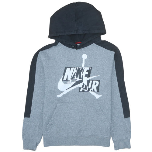 Nike Air Jordan Grey Logo Hoodie Teens L Regular Fit Pullover