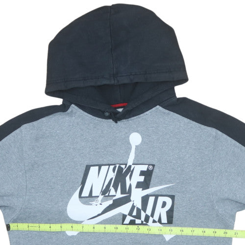 Nike Air Jordan Grey Logo Hoodie Teens L Regular Fit Pullover