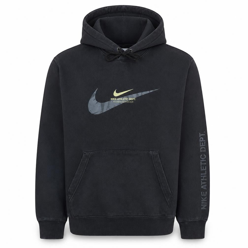 Front view of Nike Men's Black Pullover Hoodie Small Sport Fleece Sweatshirt