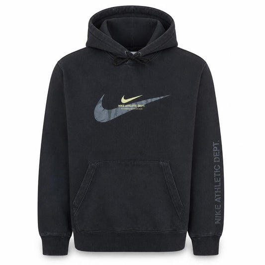 Front view of Nike Men's Black Pullover Hoodie Small Sport Fleece Sweatshirt