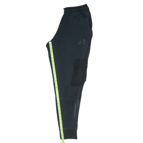 Adidas Men Black Jogger Trousers Fleece Regular Fit Activewear M