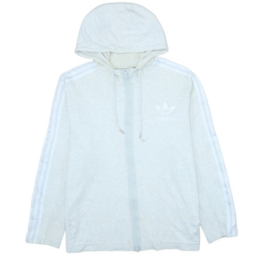 Adidas Mens Beige Full Zip Hoodie XL Hooded Sports Sweatshirt