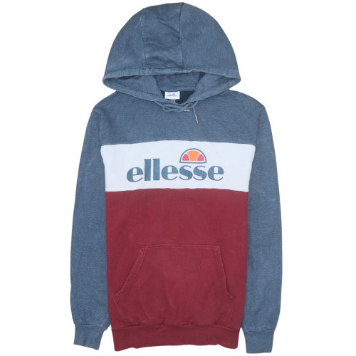 Ellesse Men's Blue & Red Pullover Hoodie Size M Logo Sportswear