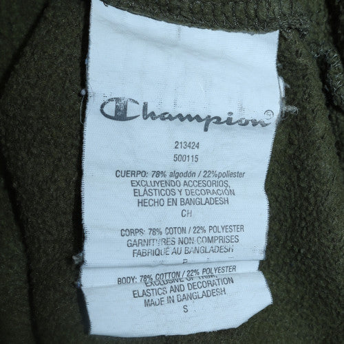 Champion Men's Green Pullover Hoodie Small Logo Fleece Sweatshirt