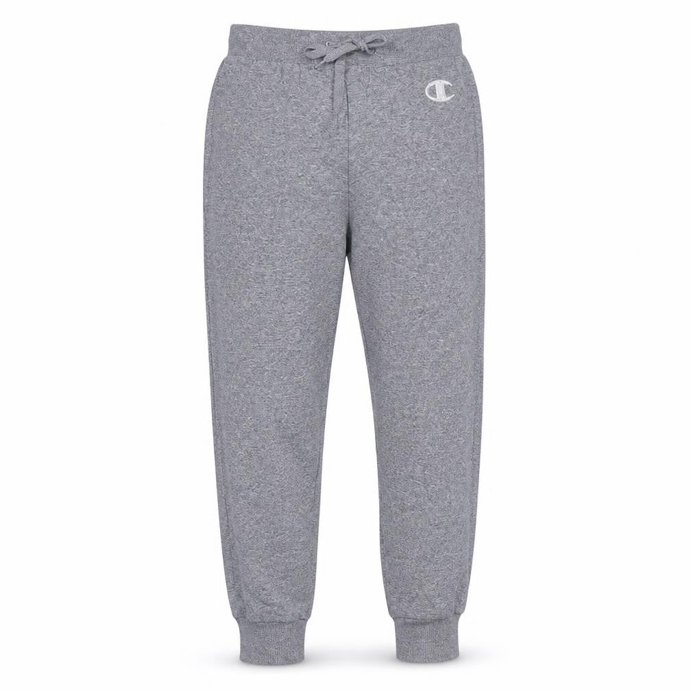 Front view of Champion Men Grey Jogger Fleece Sweatpants Medium