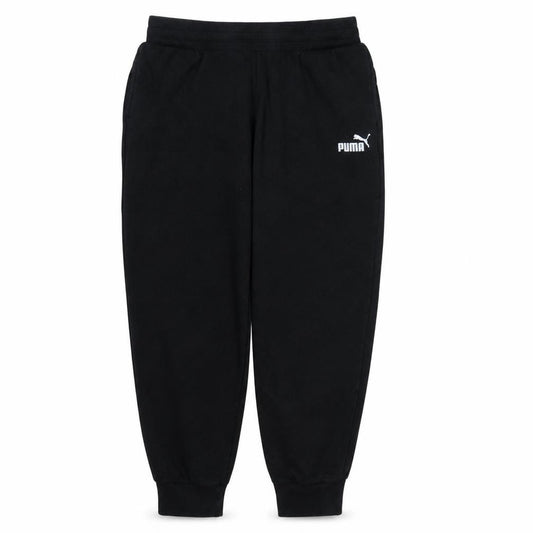 Front view of Puma Men's Black Fleece Jogger Sweatpants Medium Regular Fit