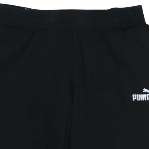 Puma Men's Black Fleece Jogger Sweatpants Medium Regular Fit