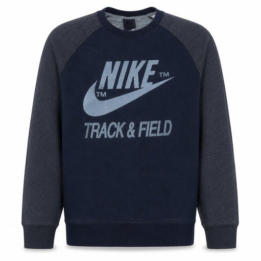 Front view of Nike Men's Blue XL Pullover Sweatshirt Track & Field Logo