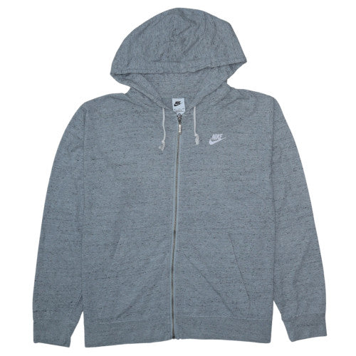 Nike Men's Grey Full Zip Hoodie 2XL Lightweight Hooded Sweatshirt