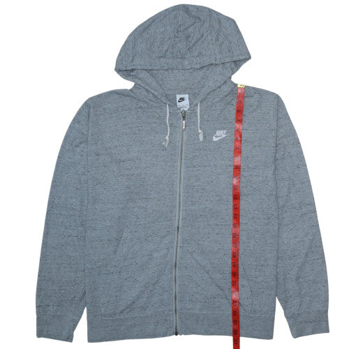 Nike Men's Grey Full Zip Hoodie 2XL Lightweight Hooded Sweatshirt