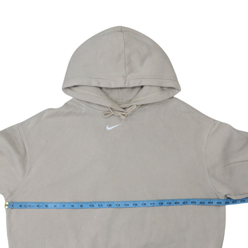 Nike Men's Beige Pullover Hoodie M Regular Fit Fleece Sweatshirt