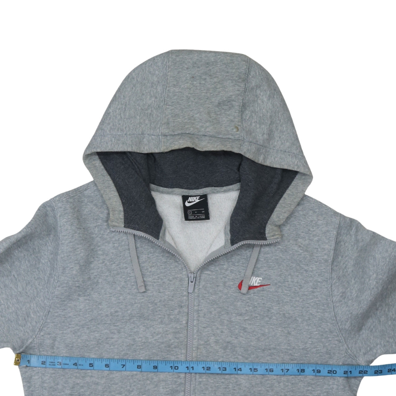 Nike Men’s Grey Full Zip Fleece Hoodie Size S Regular Fit