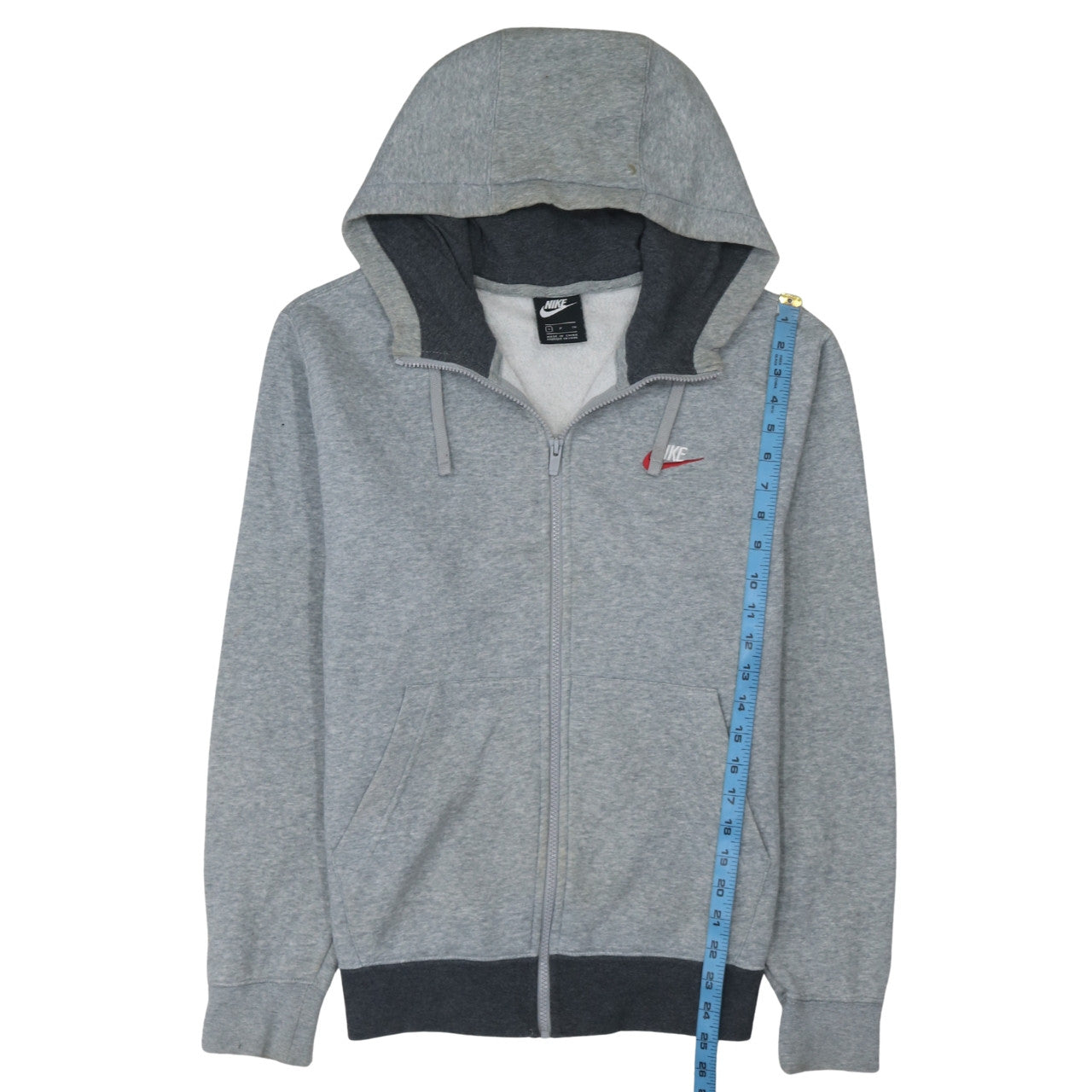 Nike Men’s Grey Full Zip Fleece Hoodie Size S Regular Fit