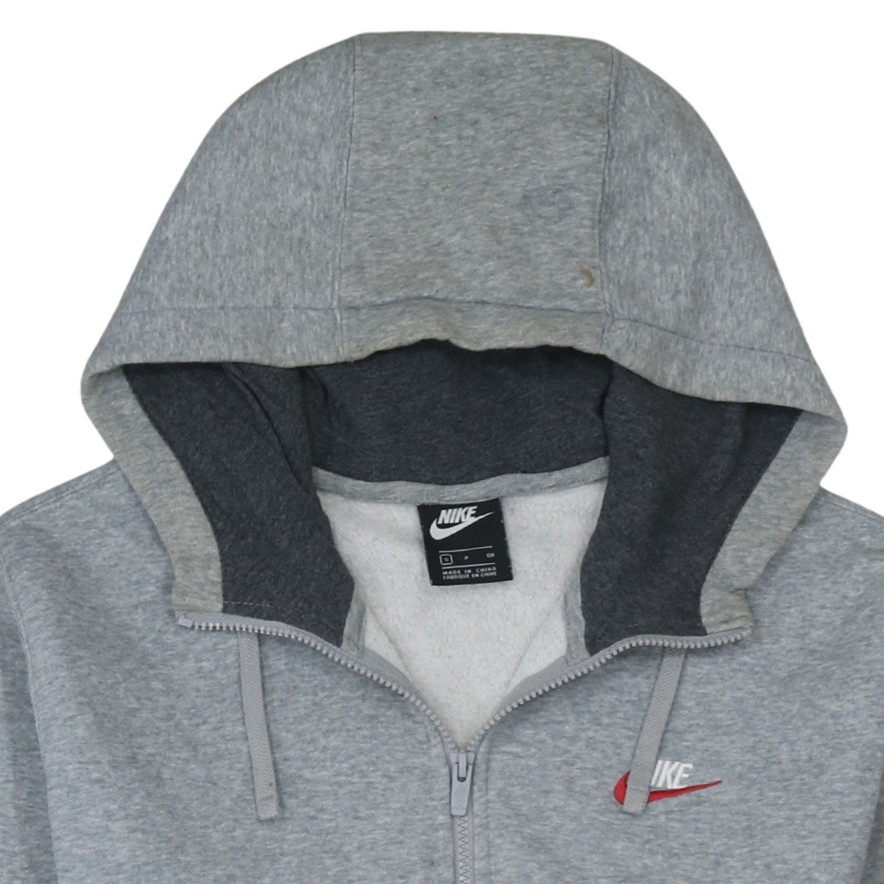 Nike Men’s Grey Full Zip Fleece Hoodie Size S Regular Fit