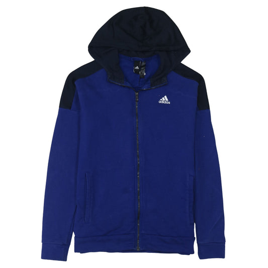 Adidas Men Blue Full Zip Hoodie Size M Sportswear