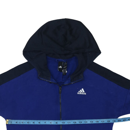 Adidas Men Blue Full Zip Hoodie Size M Sportswear