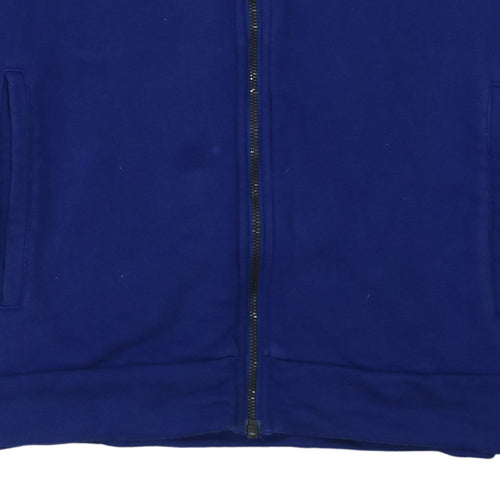 Adidas Men Blue Full Zip Hoodie Size M Sportswear