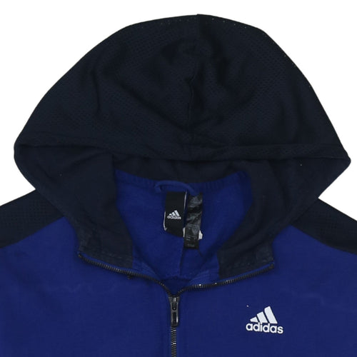 Adidas Men Blue Full Zip Hoodie Size M Sportswear