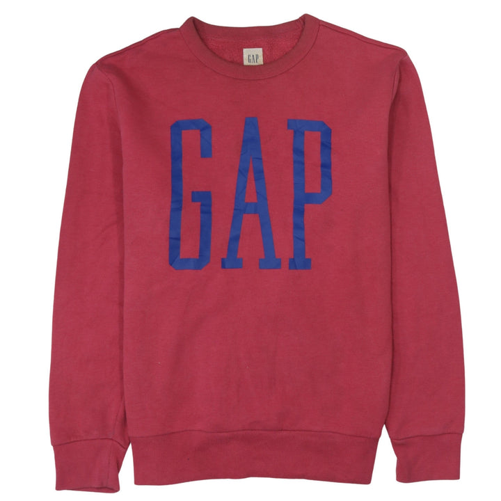 GAP Women Red Logo Crew Neck Pullover Sweatshirt M