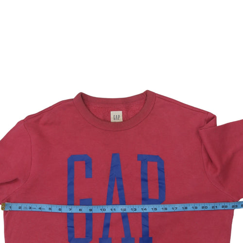 GAP Women Red Logo Crew Neck Pullover Sweatshirt M
