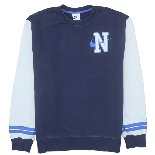 Nike Men's Blue Pullover Sweatshirt M Crew Neck Embroidered Logo