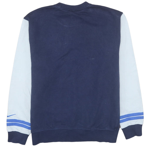 Nike Men's Blue Pullover Sweatshirt M Crew Neck Embroidered Logo