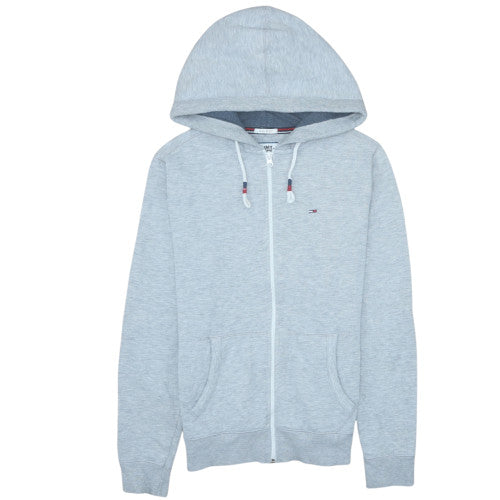 Tommy Jeans Men's Grey XS Full Zip Hoodie Cotton Blend Regular Fit