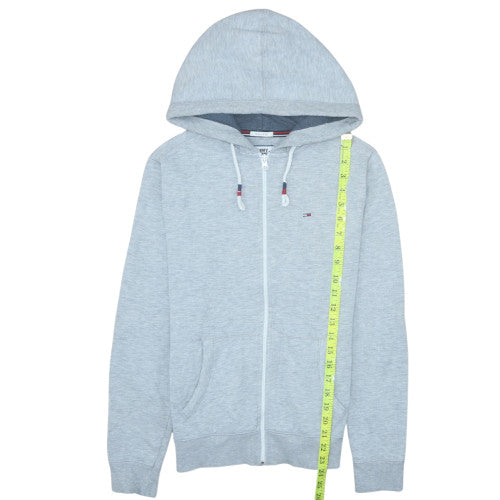 Tommy Jeans Men's Grey XS Full Zip Hoodie Cotton Blend Regular Fit