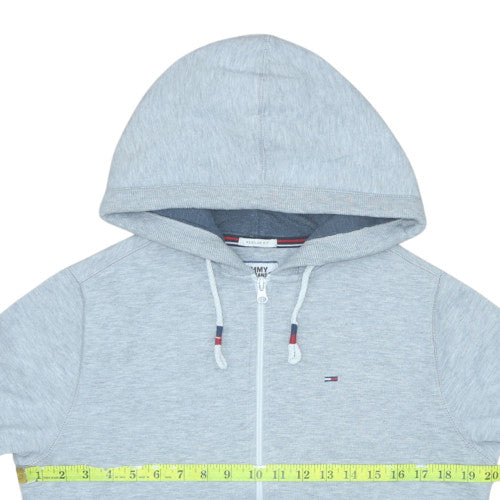 Tommy Jeans Men's Grey XS Full Zip Hoodie Cotton Blend Regular Fit