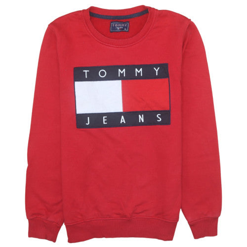 Tommy Hilfiger Mens Red XL Logo Pullover Crew Neck Sweatshirt