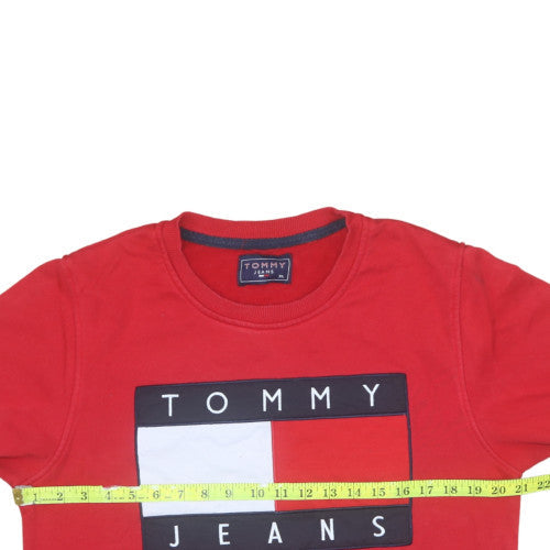 Tommy Hilfiger Mens Red XL Logo Pullover Crew Neck Sweatshirt