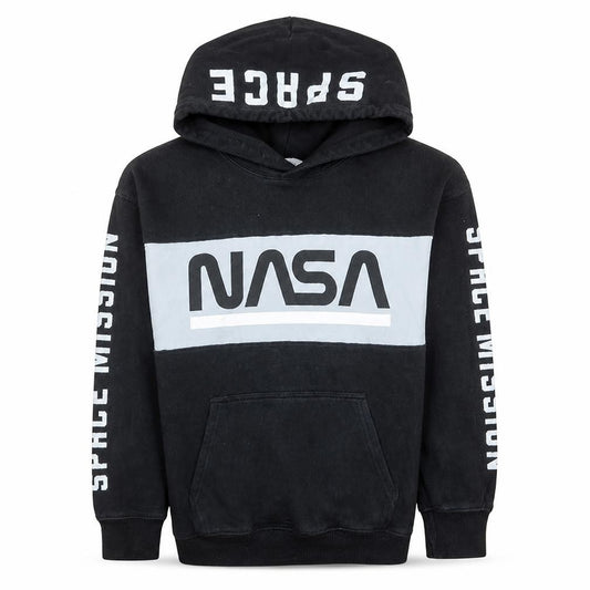 Front view of H&M Teens Black NASA Space Mission Pullover Hoodie 10-12Y