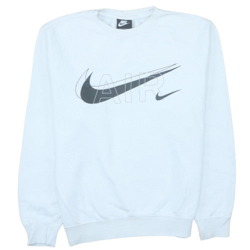 Nike Men’s White Pullover Sweatshirt S Crew Neck Logo Sportswear