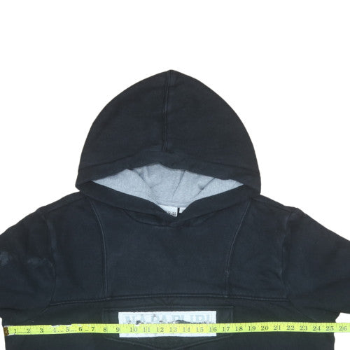 Napapijri Men's Black Pullover Hoodie M Long Sleeve Fleece Logo