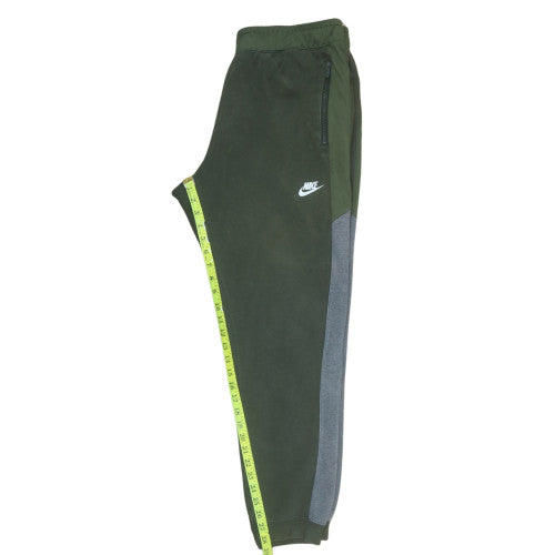 Nike Men's Green Jogger Sweatpants L Fleece Lined Zip Pocket