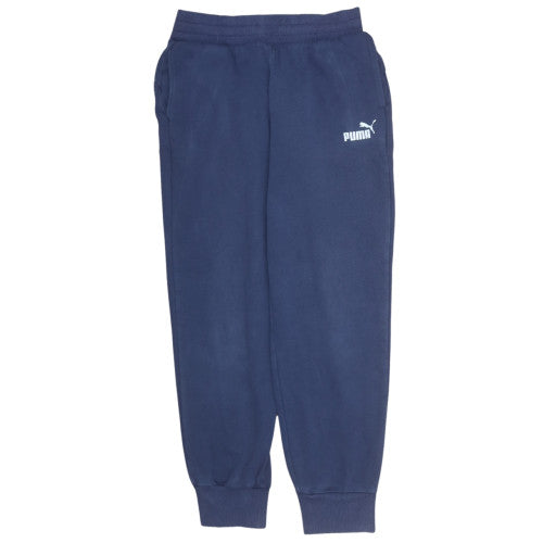 Puma Mens Blue Sweatpants Jogger Trousers Size S Cotton Blend