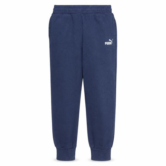 Front view of Puma men’s blue sweatpants jogger trousers, size S, cotton blend
