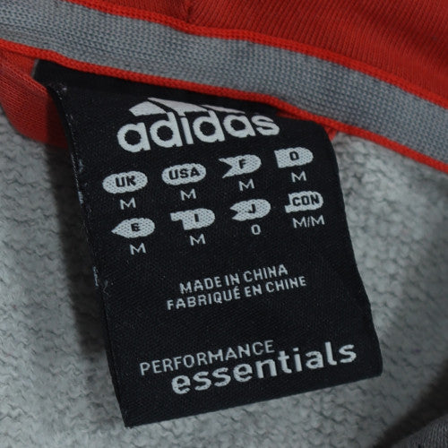 Adidas Women Grey Navy Full Zip Hoodie Size M Performance Essentials