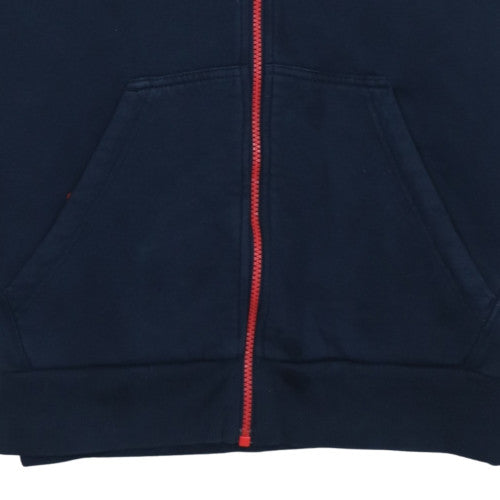 Adidas Women Grey Navy Full Zip Hoodie Size M Performance Essentials