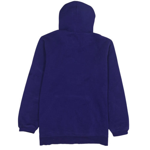 Adidas Womens Blue Pullover Hoodie L Logo Fleece Sweatshirt