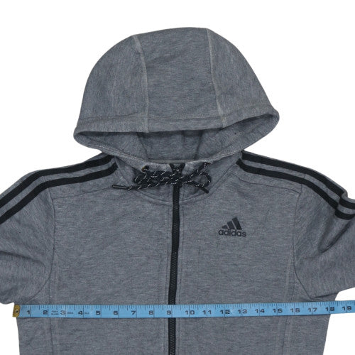 Adidas Men’s Grey Full Zip Hoodie XS Climalite Sports Essential